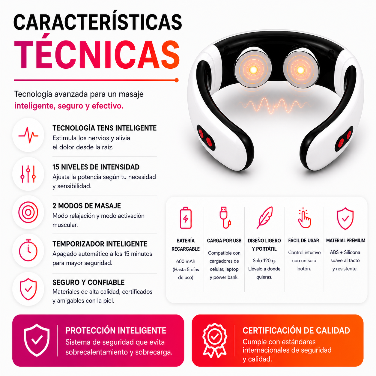 Electro Masajeador Cervical — Libera la Tensión en Minutos