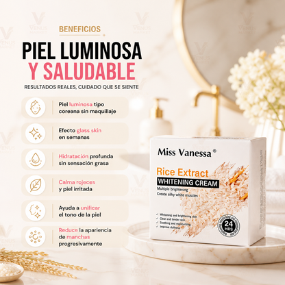 Crema Facial Blanqueadora con extracto de Arroz — Secreto Coreano para una Piel Luminosa