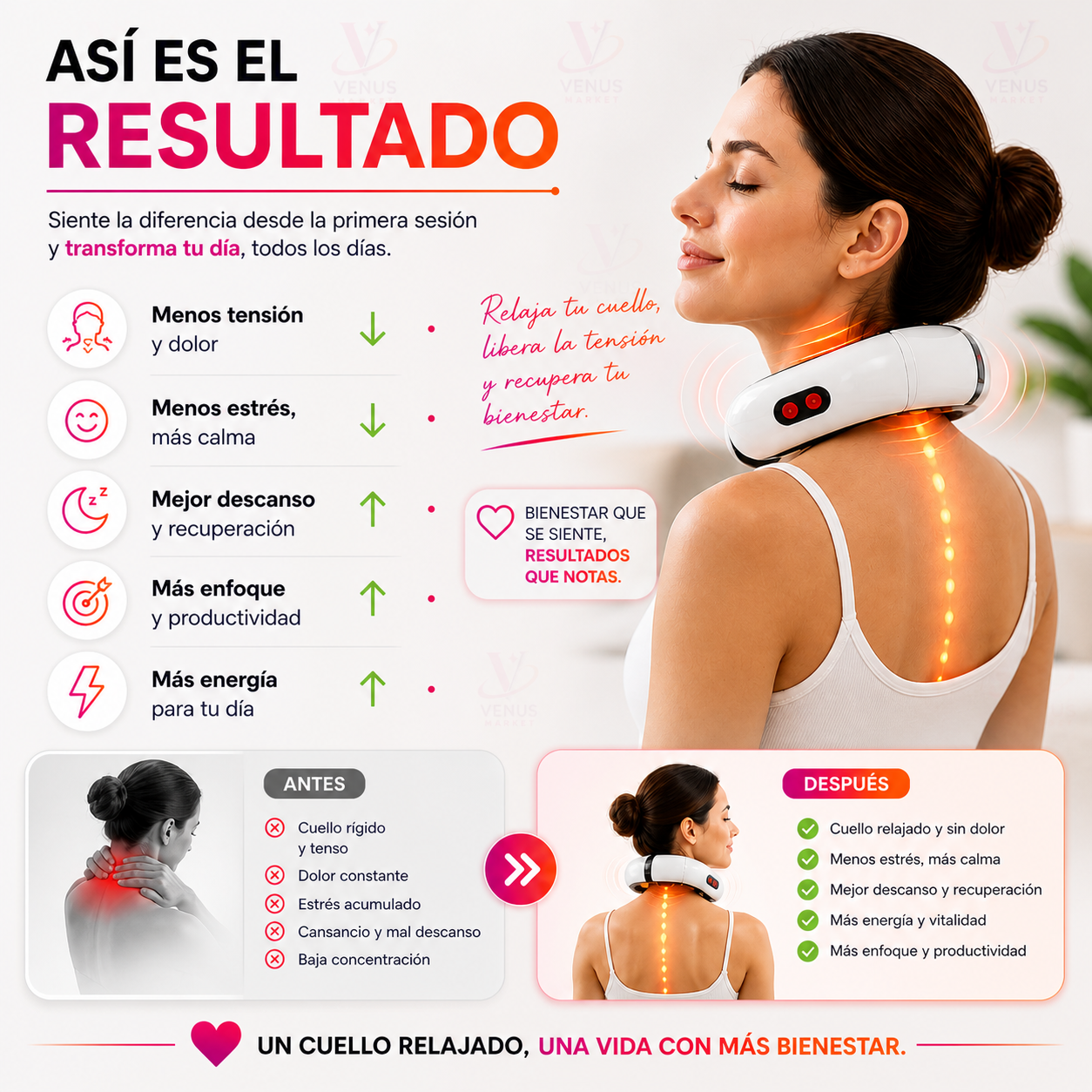 Electro Masajeador Cervical — Libera la Tensión en Minutos