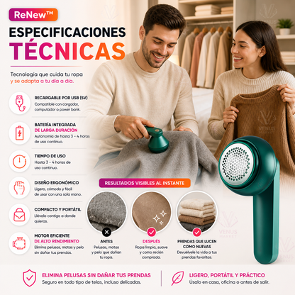 ReNew™ - Quita Pelusas Recargable