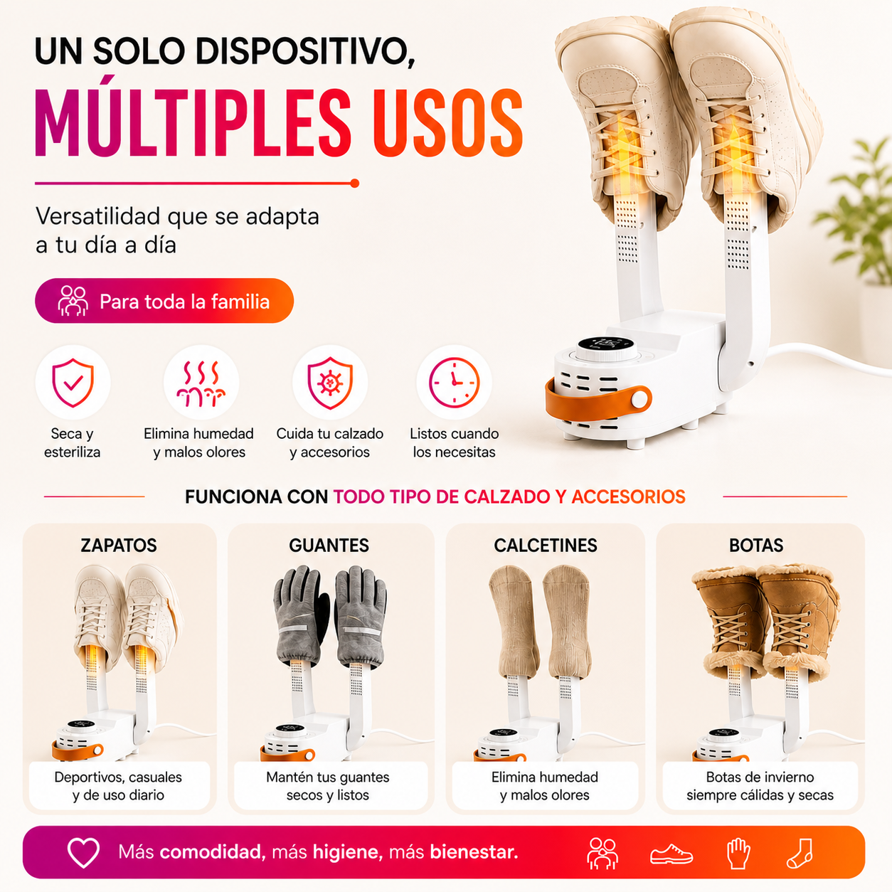 WarmStep 360™ - Secador y Esterilizador de Zapatos