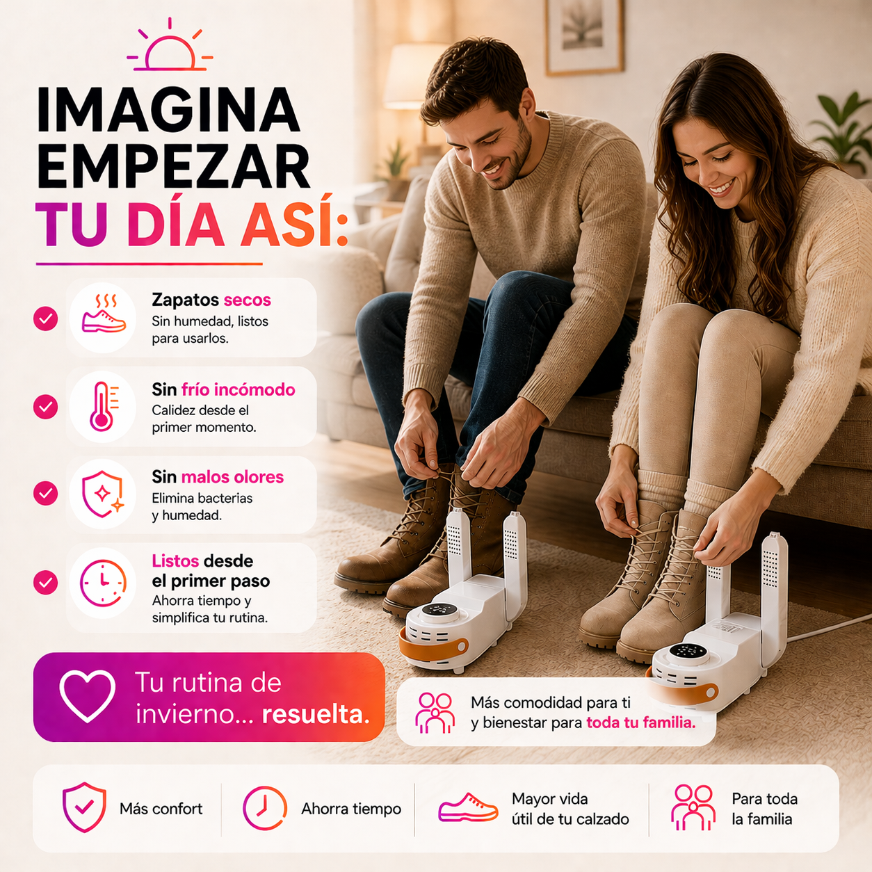 WarmStep 360™ - Secador y Esterilizador de Zapatos